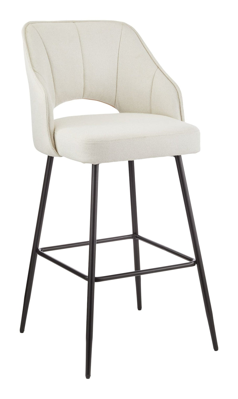 Canvas Yael Elegant Elevated Bar Stool with Back Rest, Creme I8