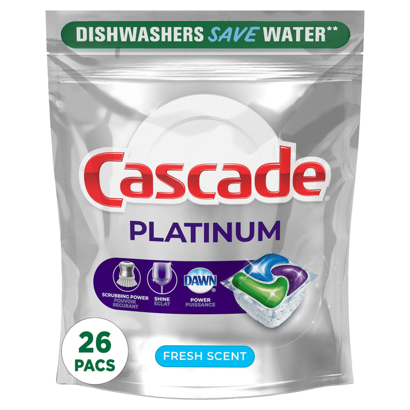 Cascade Platinum Action Pacs Dishwasher Detergent, Fresh Scent, 26-ct G0