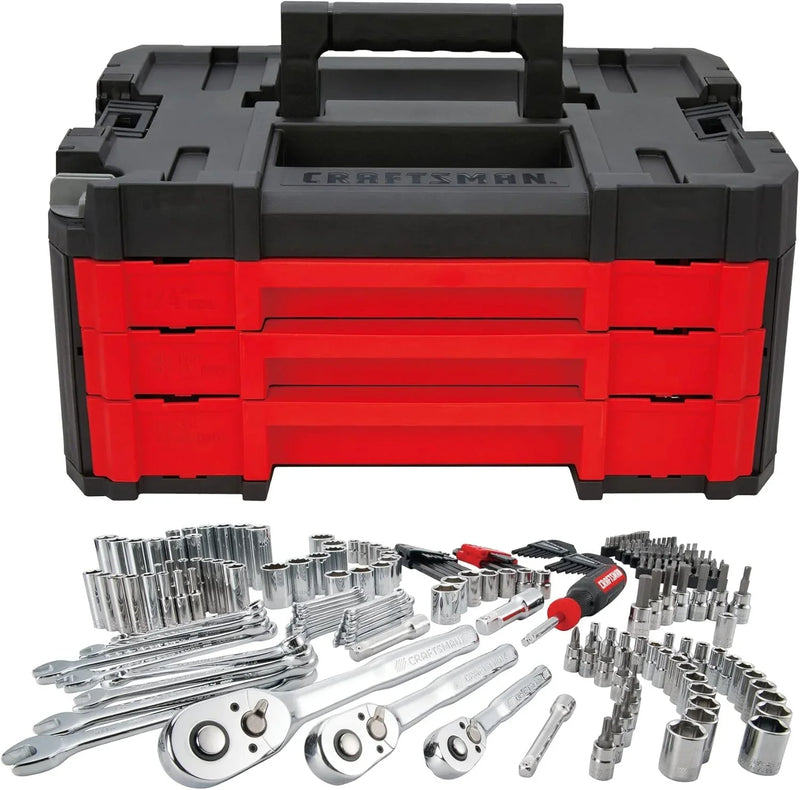 262-Piece Mechanic Tool Set, Master Socket Set with 3-Drawer VERSASTACK Tool Box, SAE/Metric Set (CMMT45309) K3