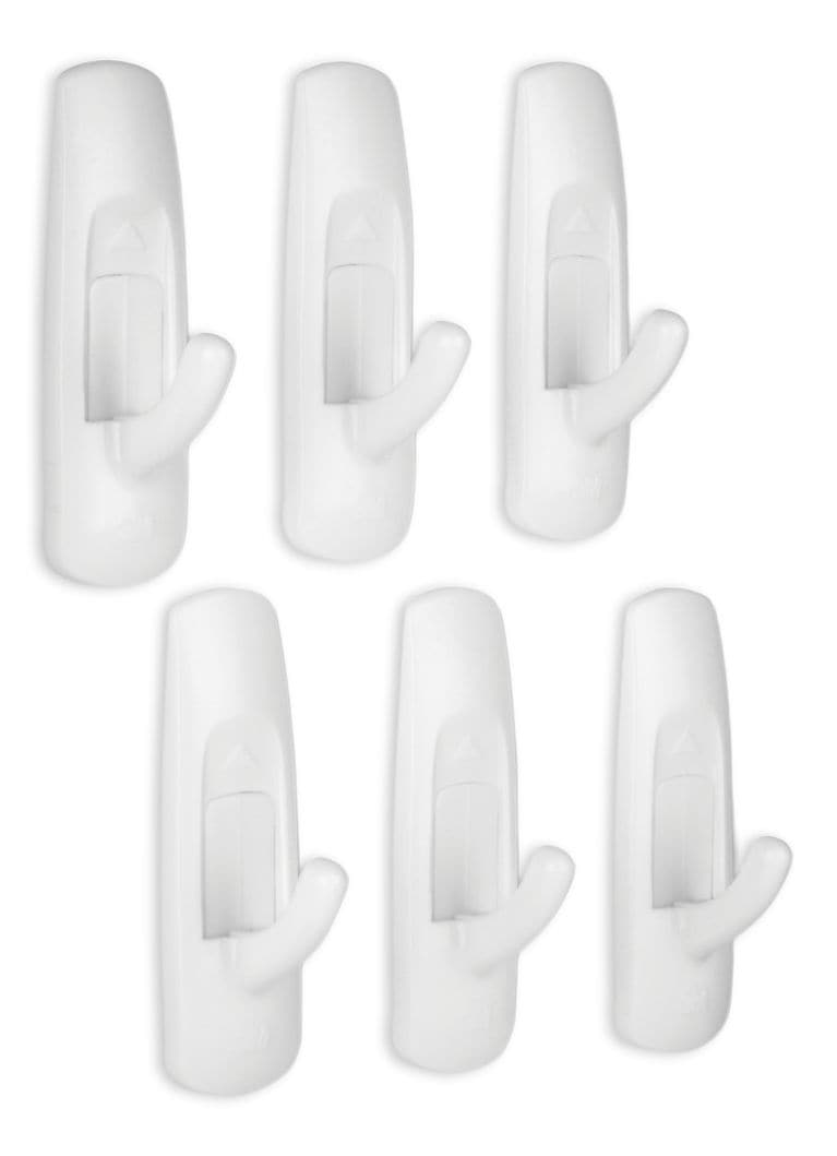 Command Medium Utility Hooks in Reclosable Package, Adhesive, No Surface Damage, 3-lb, 6 Strips per Pack O7