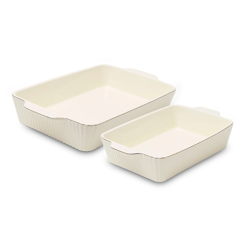Core Kitchen Dishwasher Safe Cream Nested Baking Dish Set, 2-pc N4