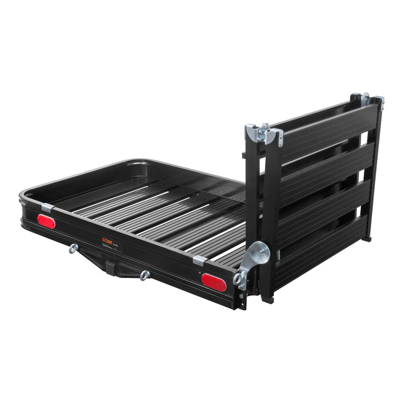 CURT 18112 Aluminum Hitch Mount Basket-Style Cargo Carrier with Ramp, Fits 2-in Receivers, 50 x 30-in Z7