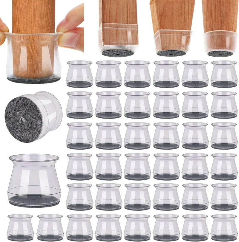 BUMACO 40Pcs Chair Leg Floor Protectors Silicone Covers to Protect Floors W6