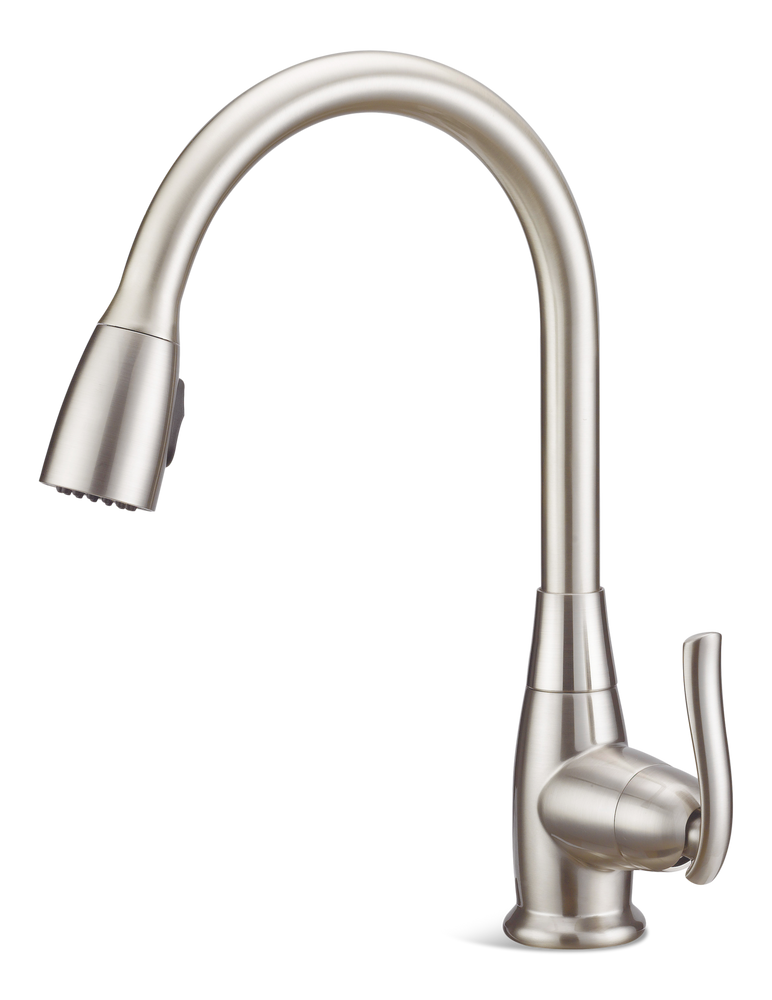 Danze Terrazo Single Handle Pull Down Kitchen Faucet, Stainless Steel P4