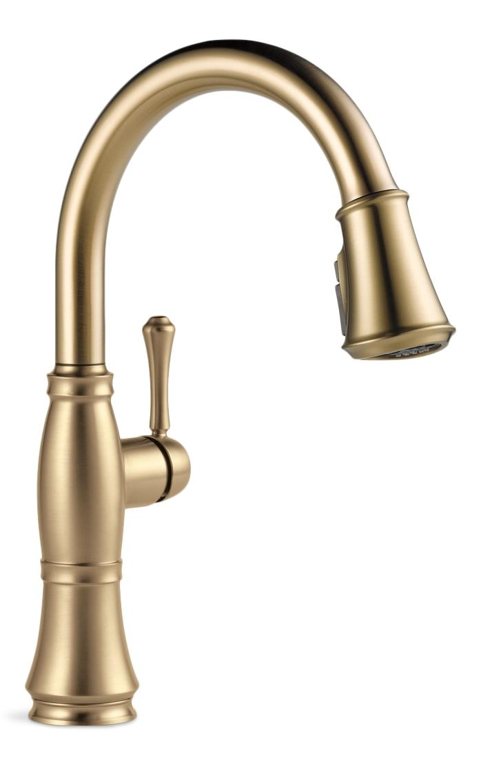 Delta Cassidy 1-Handle ShieldSpray Pull-Down Kitchen Faucet, Champagne Bronze S0