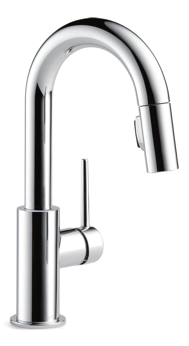 Delta Faucet Trinsic Single Handle High Arc Pull Down Bar/Prep Kitchen Faucet, Assorted Finishes O7