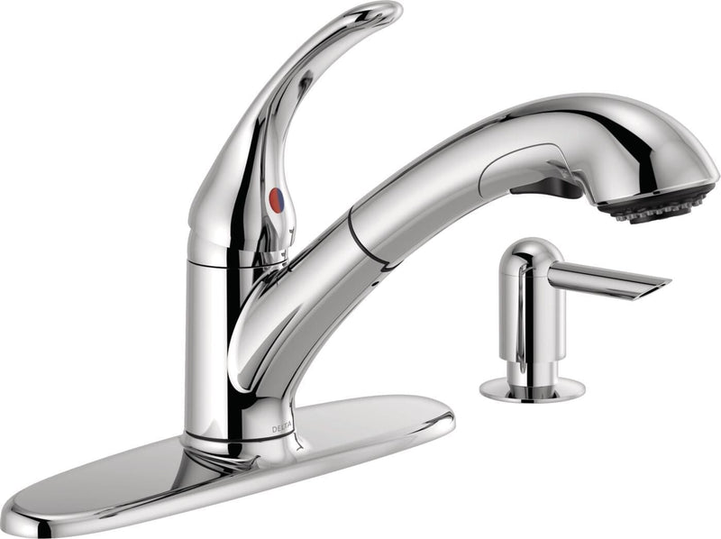 Delta Principals Single Handle Pull Out Kitchen Faucet, Chrome U7