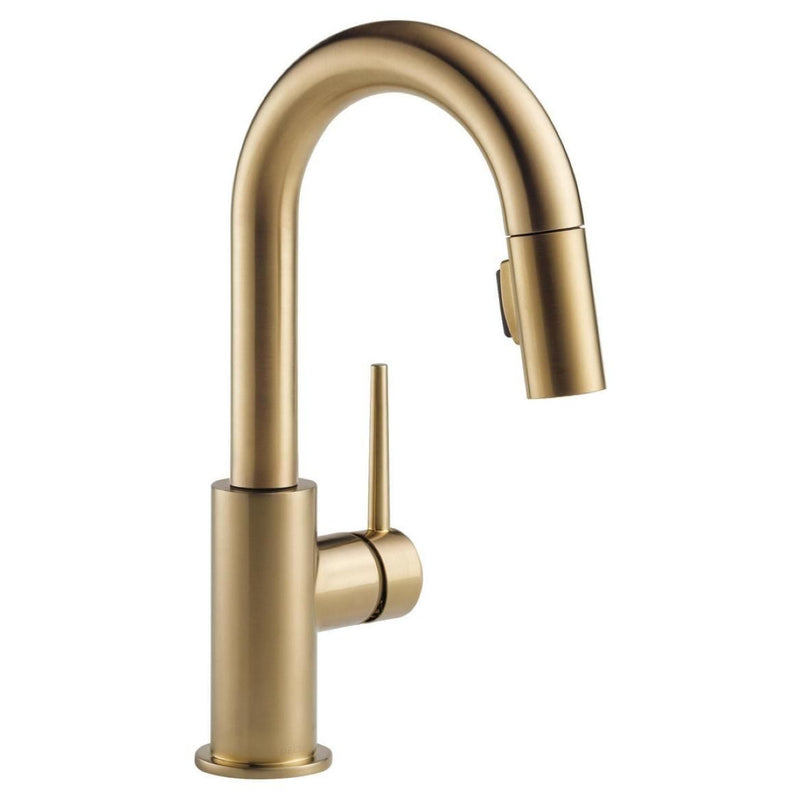 Delta Trinsic 1-Handle Pull-Down Bar/Prep Faucet, Champagne Bronze B7