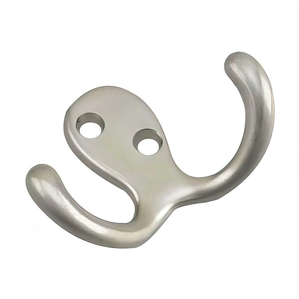 Double Wardrobe Hook, Brushed Nickel, 4pk J1