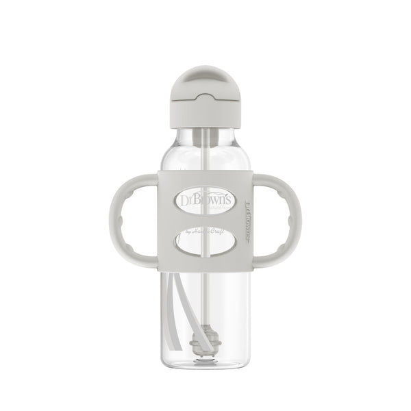 Dr. Brown's Milestones Narrow Sippy Straw Bottle with Handles, 8-oz T5