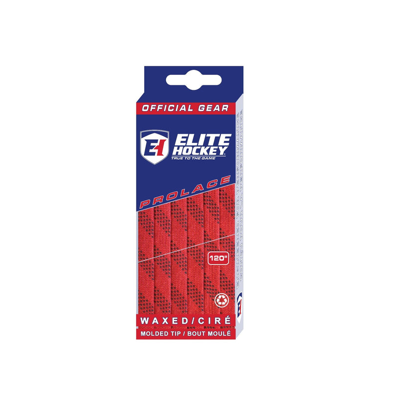 Elite Hockey Prolace Skate Laces, Waxed, Red, Assorted Sizes O9