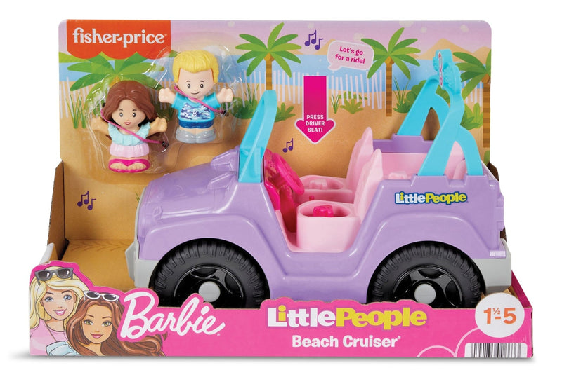 Fisher-Price Little People Barbie Beach Cruiser & Figures Set for Kids, 3-Pc, Ages 18 m - 5 yrs Q7