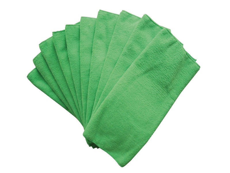 FRANK All-Purpose Machine Washable Microfibre Cloths, Green, 10-pk S9