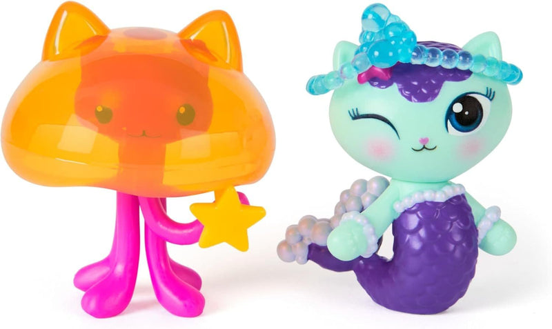 Gabby's Dollhouse: The Movie, MerCat & Kitty Jellyfish, Toy Figures with 2 Accessories, Ages 3+ U0