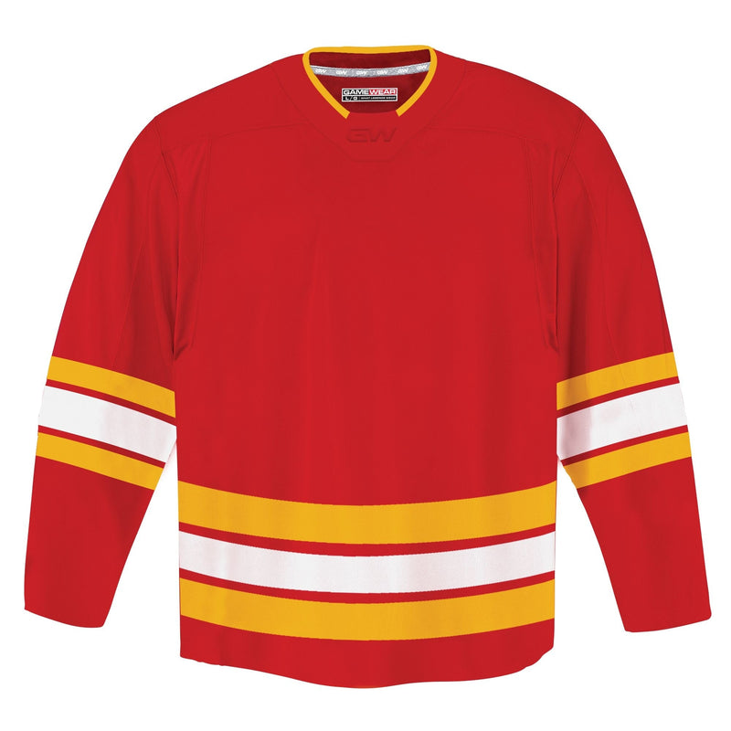 Gamewear 8500 Pro Team Hockey Jersey, Junior, Calgary Flames Home Colours, Various Sizes G6