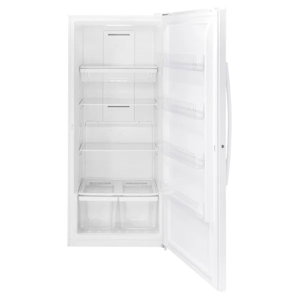 GE 21.3 cu. ft. White Upright Freezer with Exterior Adjustable Temperature Control N7