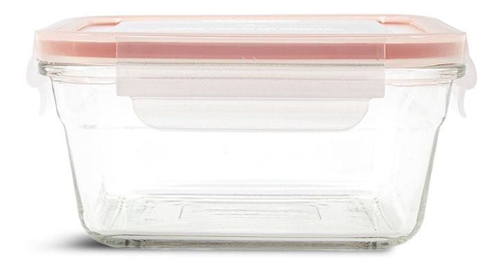 Glasslock Square Glass Leakproof Food Storage Container with Lid, 900-mL R3