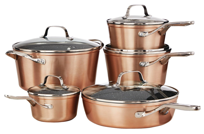 Heritage The Rock Non-Stick Cookware Set, Dishwasher & Oven Safe, Aluminum, 10-pc S1