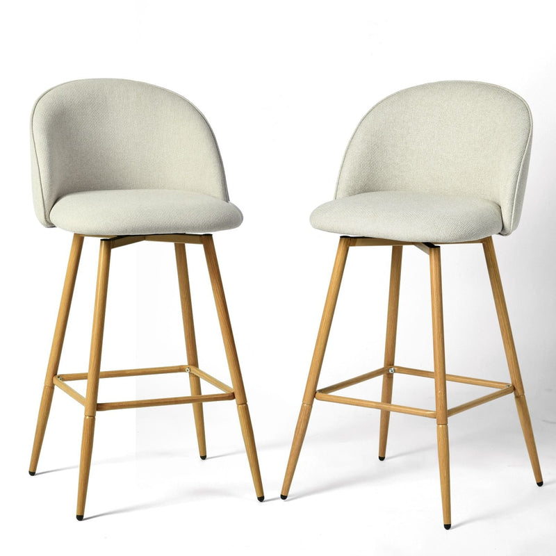 Homycasa Modern Swivel Bar Stools, Beige, 2-pk N5