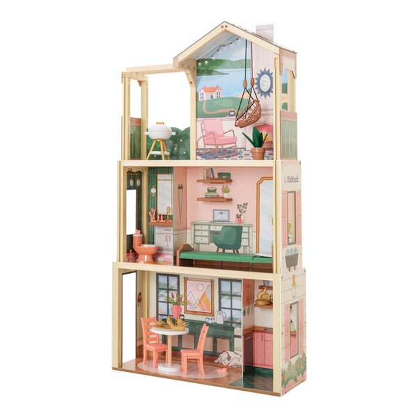 KidKraft Three Story Collapsible Click N Play Wooden Dollhouse for Ages 4+ Y6