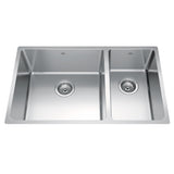 Kindred Brookmore Undermount Combination Bowl Kitchen Sink, 30.5-in x 18.1-in x 9-in, Stainless Steel