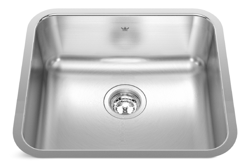 Kindred Steel Queen Undermount Single Bowl Kitchen Sink, 19.75-in x 17.75-in x 8-in, Stainless Steel K6