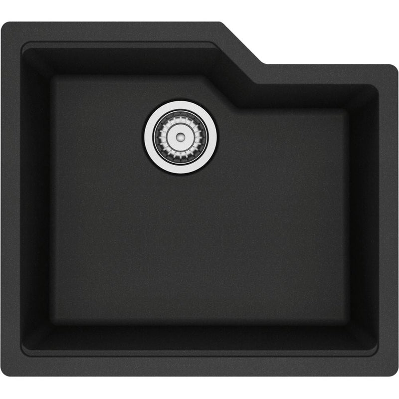 Kindred Urban Undermount Granite Single Bowl Kitchen Sink, 22.06-in x 19.69-in x 9.06-in, Onyx E0
