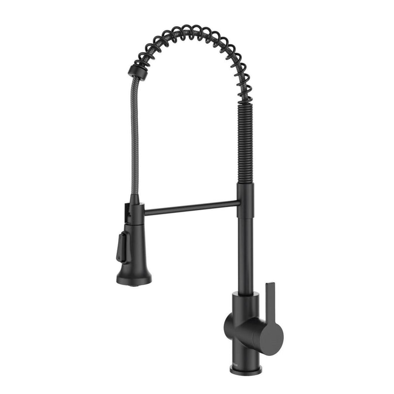 Kraus Britt Commercial Style Pull-Down Single Handle Kitchen Faucet, Matte Black Z9