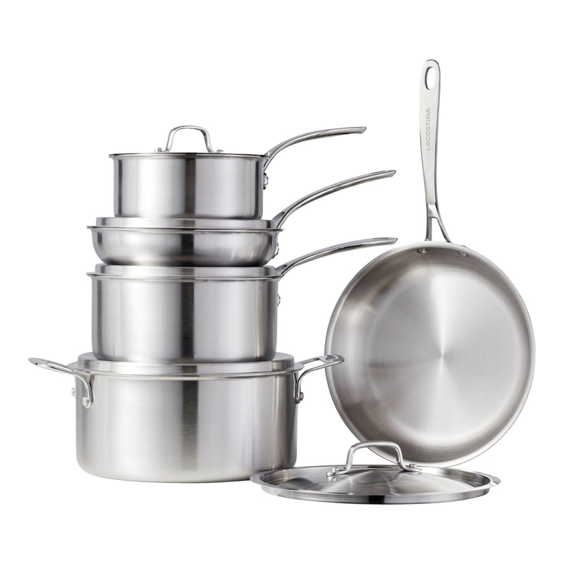 Lagostina 3-Ply Commercial Clad Cookware Set, 10-pc Z2