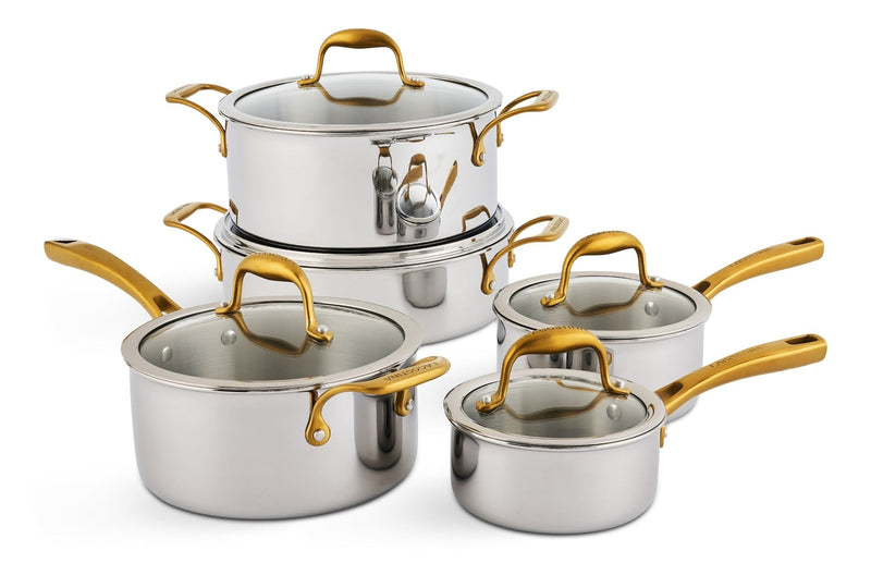 Lagostina Finezza 5-Ply Clad Stainless Steel Cookware Set, 10-pc S6