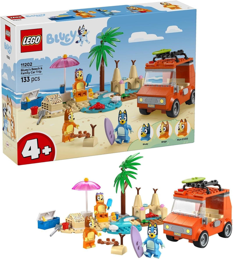 LEGO Bluey's Beach & Family Car Trip - 11202, 133-pcs, Ages 4+ Z4