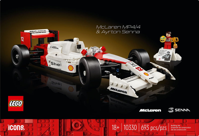 LEGO Icons McLaren MP4/4 & Ayrton Senna Race Car- 10330, 693-pcs, Ages 18+ B5
