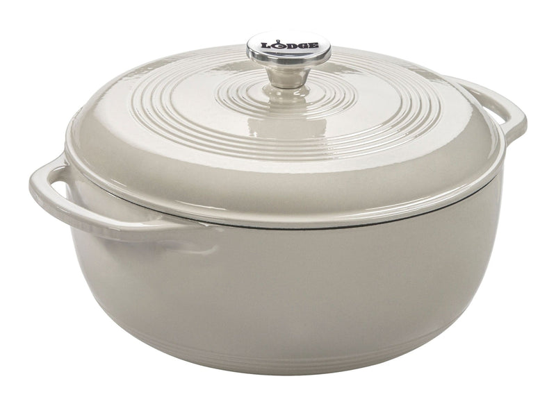 Lodge Enamel Cast Iron Dutch Oven, White, 6-qt J4
