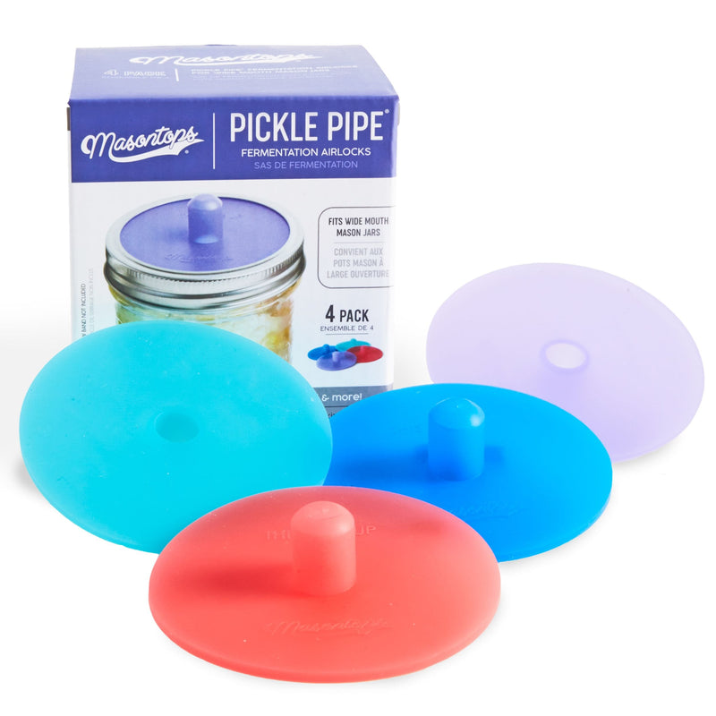 Masontops Pickle Pipes Silicone Fermentation Airlocks for Mason Jars B0