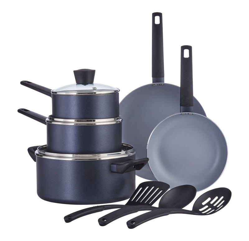 Master Chef Blue/Grey Non-Stick Cookware Set, 11-pc B4