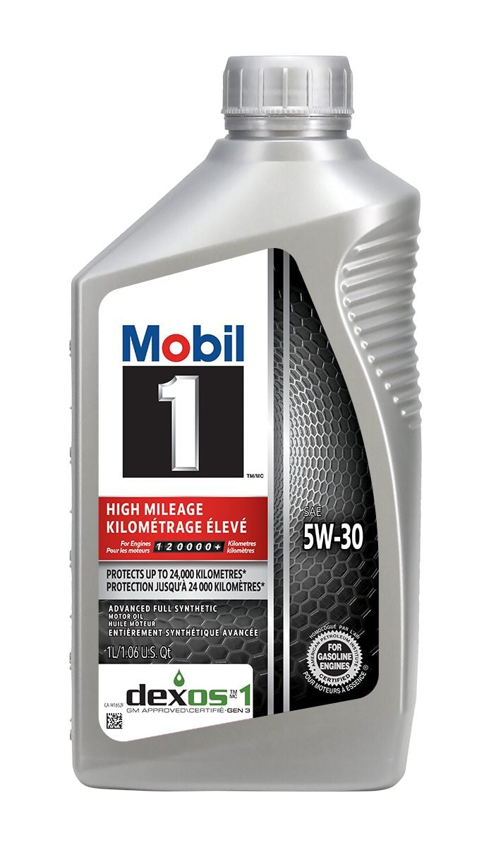 Mobil 1 High Mileage 5W30 Synthetic Engine/Motor Oil, 1-L L4