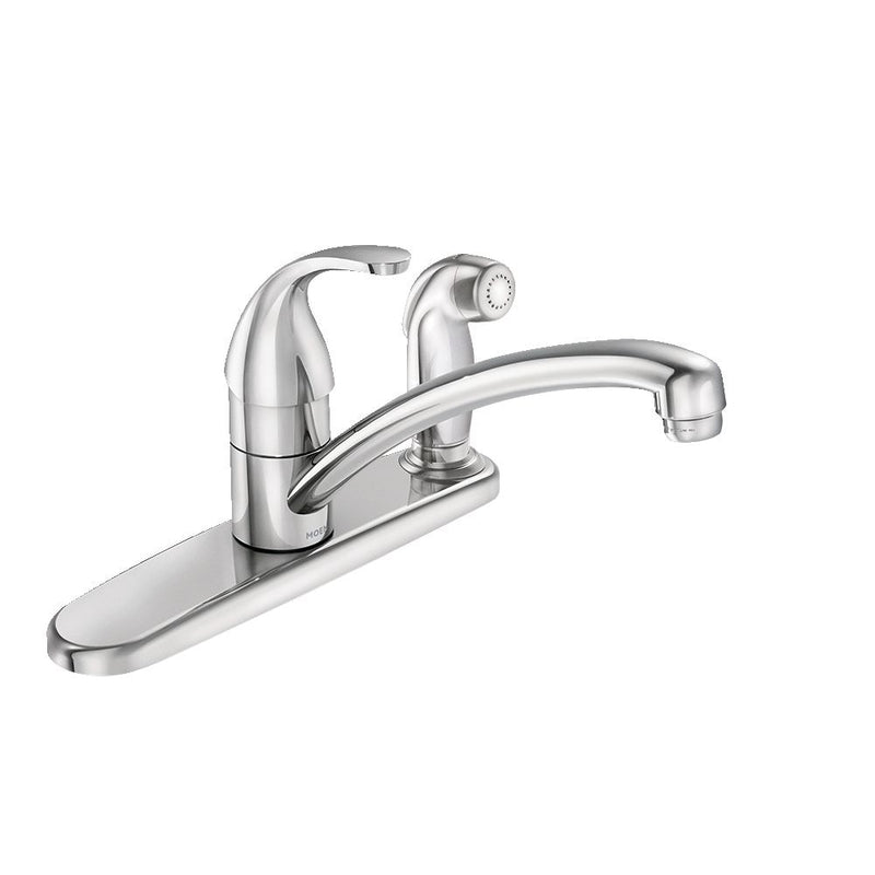 Moen Adler Single Handle Kitchen Faucet with Spray, Chrome P2