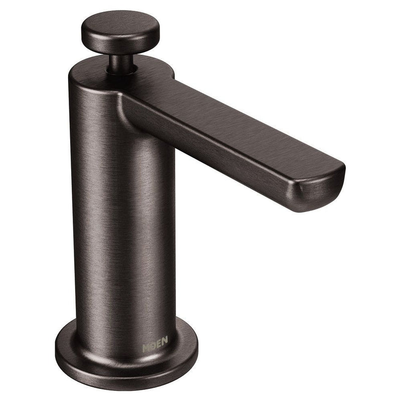 Moen Align Single Handle High Arc Modern Pull Down Kitchen Faucet with Power Clean, Black Stainless Steel S2