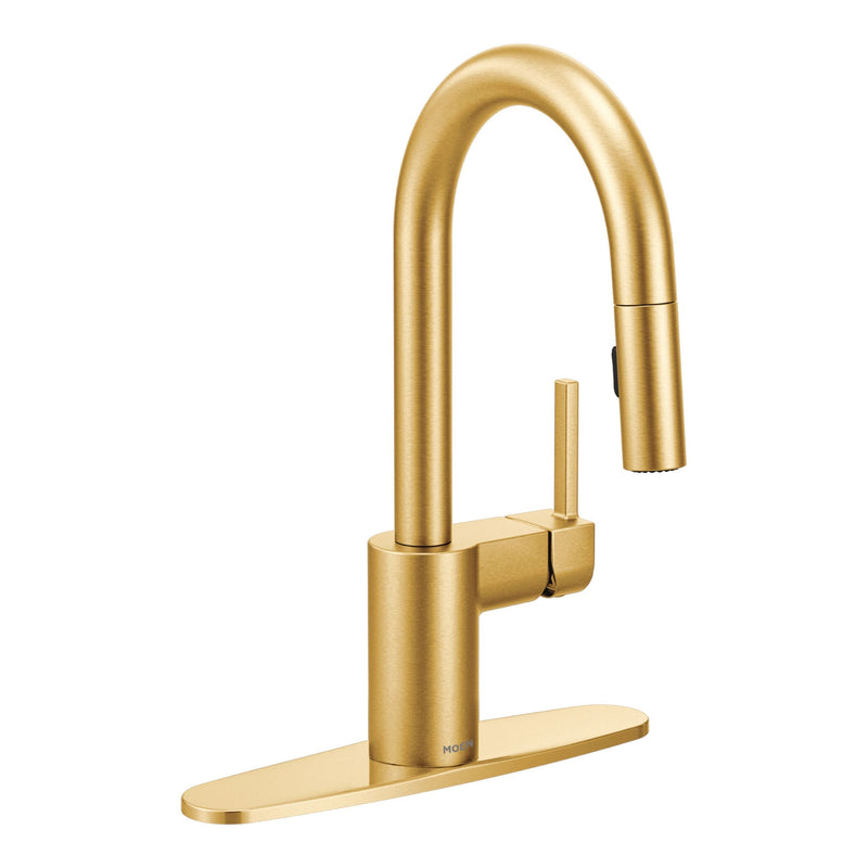 Moen Align Single Handle High Arc Pull Down Sprayer Bar Faucet, Brushed Gold B4