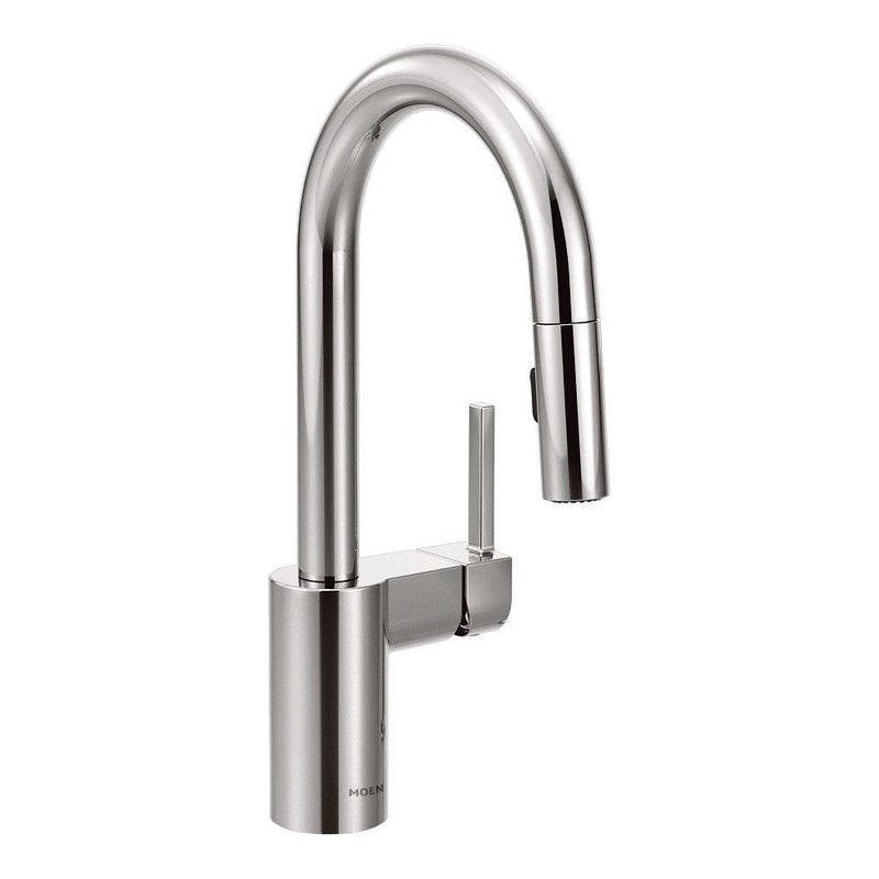 Moen Align Single Handle High Arc Pull Down Sprayer Kitchen Faucet with Power Clean, Chrome X5