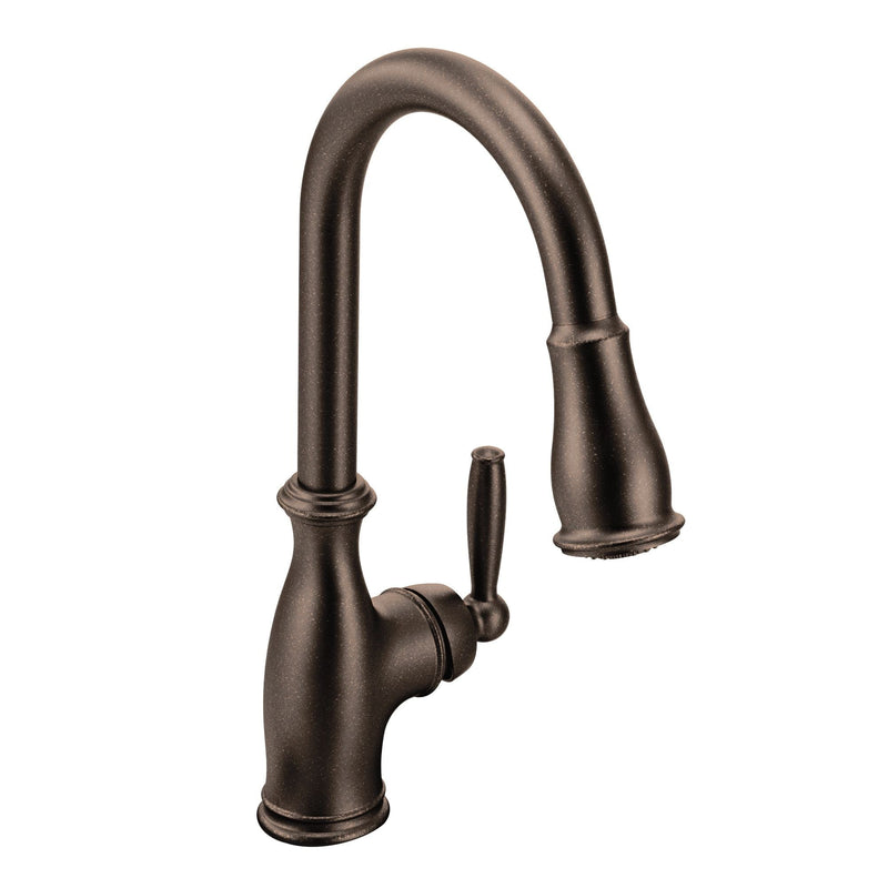 Moen Brantford Single Handle High Arc Pull Down Kitchen Faucet with Power Clean, Oil Rubbed Bronze S5