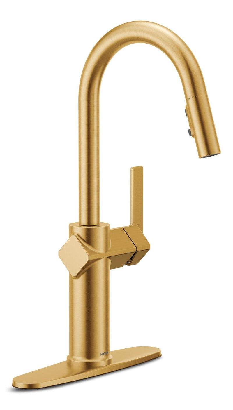Moen Joric 1-Handle Pull-Down Kitchen Faucet, Brushed Gold M7