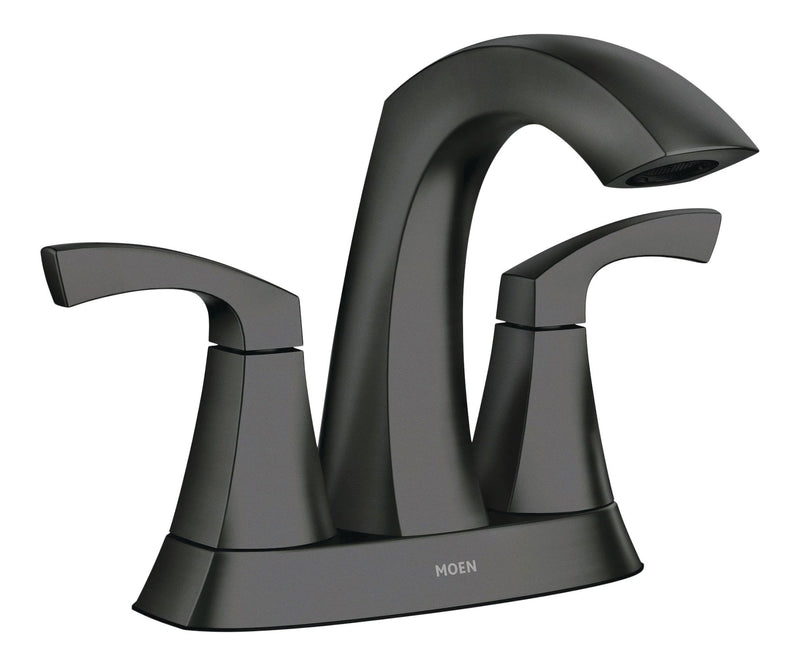 Moen Lindor Double Handle Bathroom Faucet, Meets EPA WaterSense Criteria, Matte Black K6
