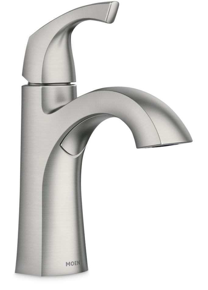 Moen Lindor Single Handle Bathroom Faucet, Spot Resist Brushed Nickel W1