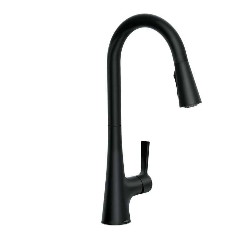Moen Mikah 1-Handle Pull Down Kitchen Faucet, Matte Black U0