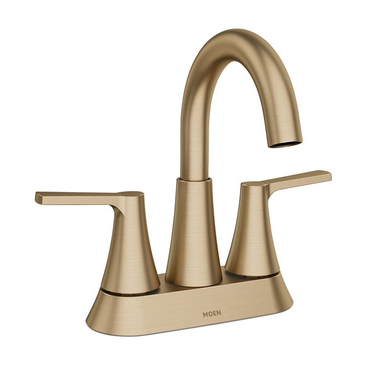 Moen Mikah Double Handle Bathroom Faucet, Bronzed Gold R6