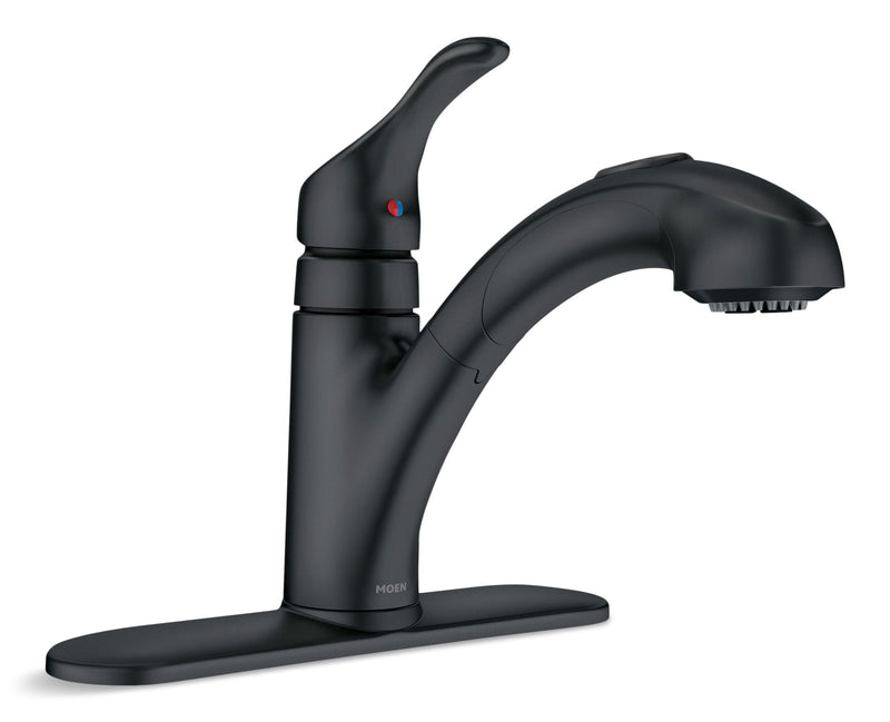 Moen Renzo Single-Handle Pull-Out Kitchen Faucet, Matte Black Q9