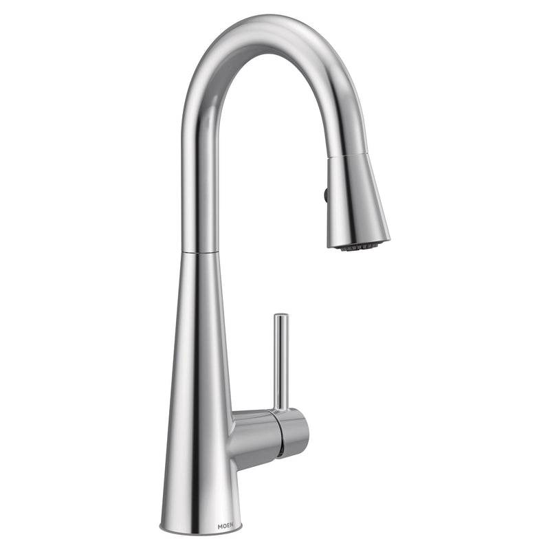 Moen Sleek Single Handle High Arc Pull Down Kitchen Faucet with Power Clean, Chrome I2