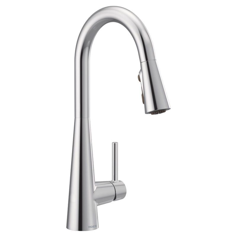 Moen Sleek Single Handle High Arc Pull Down Sprayer Kitchen Faucet with Power Boost, Chrome O5