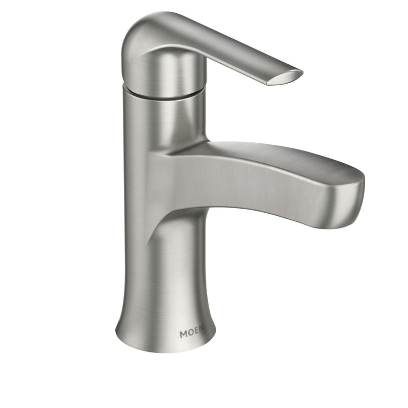 Moen Tilson Single-Handle Brushed Nickel Bathroom Lavatory/Bathroom Sink Faucet with Spot Resist V4